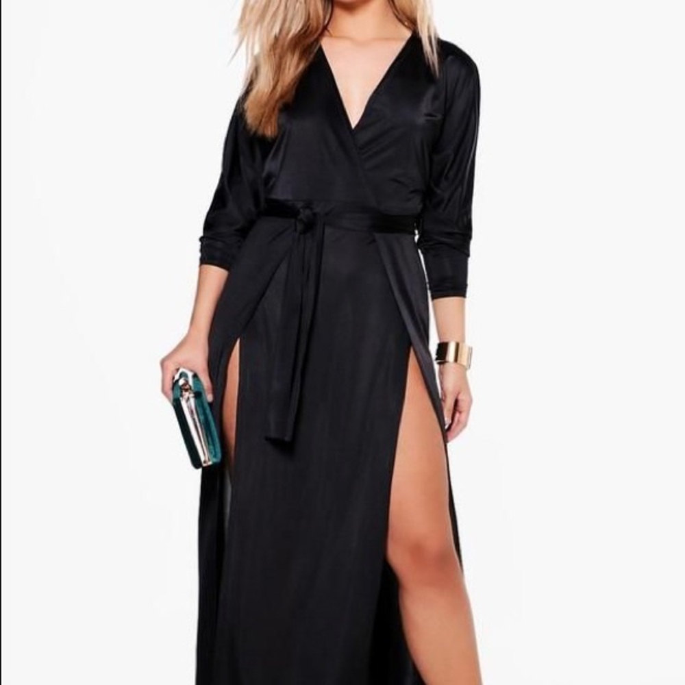 Black boohoo maxi dress
